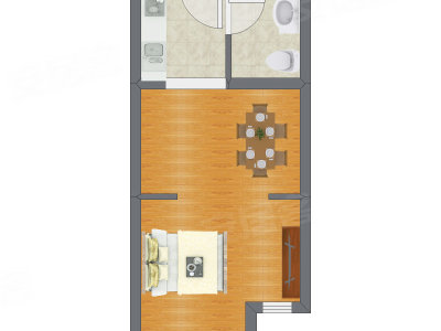 1室0厅 51.26平米户型图