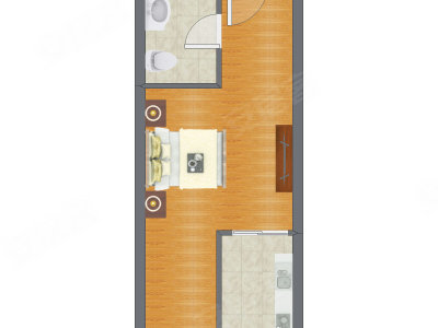 1室0厅 38.70平米户型图