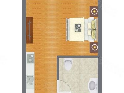 1室1厅 23.14平米