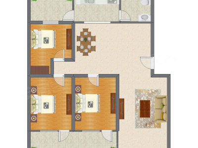 3室2厅 152.10平米户型图