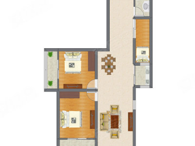 3室2厅 71.05平米