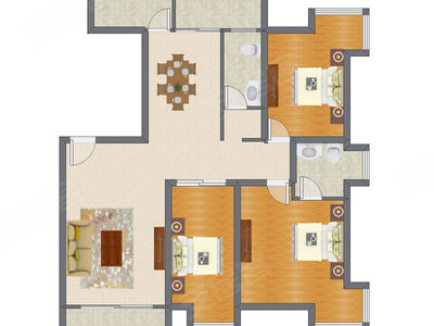 3室2厅 145.60平米