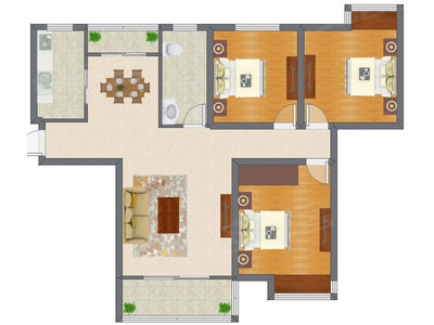 3室2厅 121.04平米