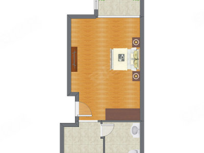 1室0厅 66.40平米
