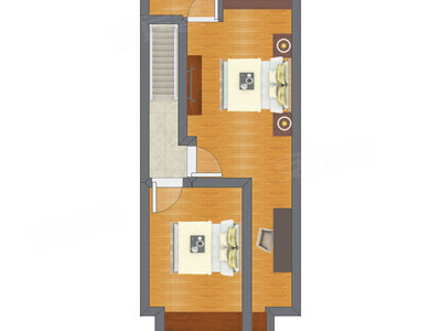 2室2厅 30.91平米户型图