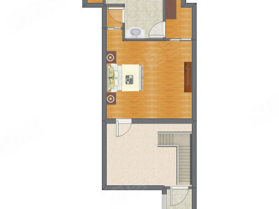 1室1厅 45.20平米