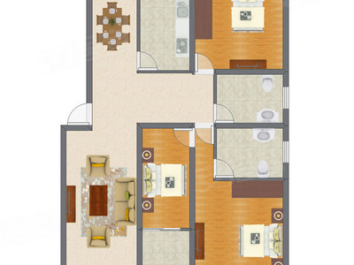 3室1厅 99.74平米