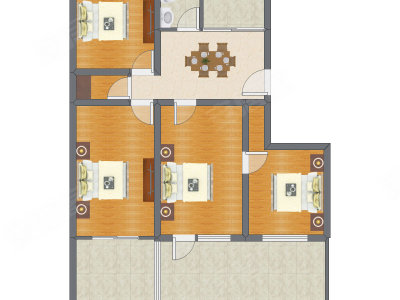 4室1厅 95.38平米