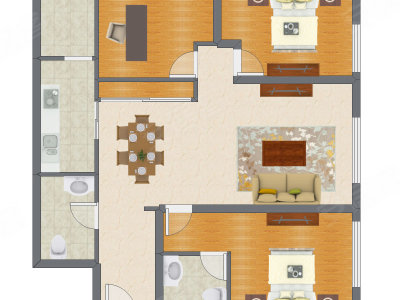 3室2厅 111.00平米