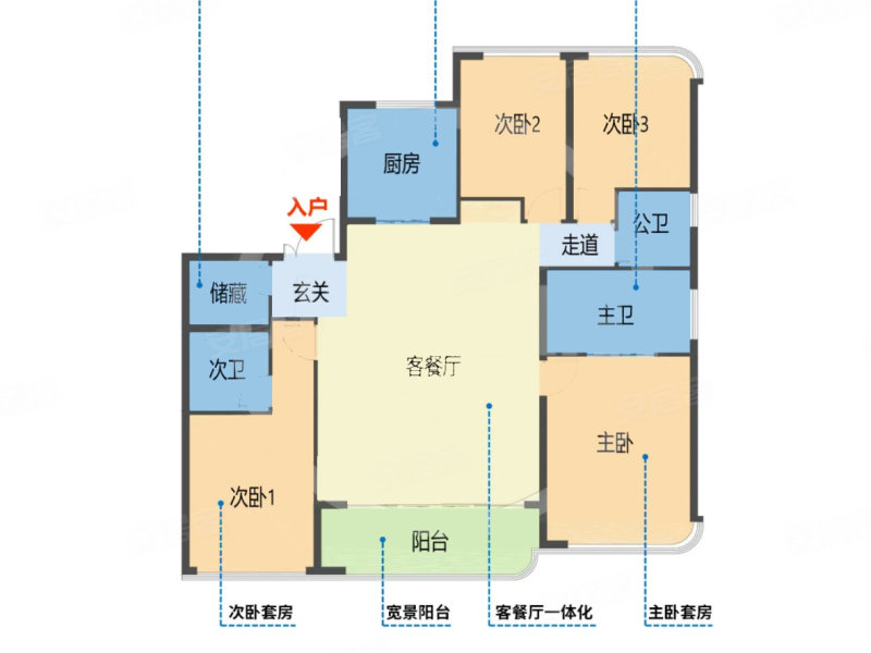 锦上万象府4室2厅251㎡1597万二手房图片