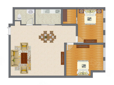 2室2厅 117.00平米