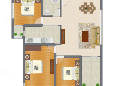 2室2厅 80.38平米