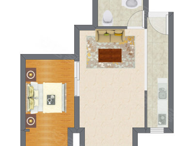 1室1厅 49.11平米