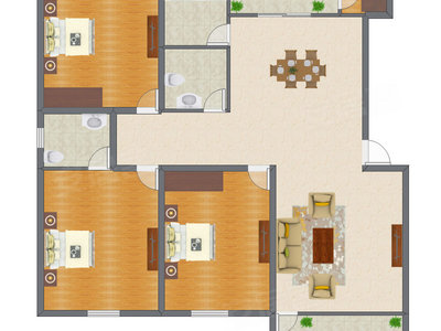 3室2厅 165.00平米