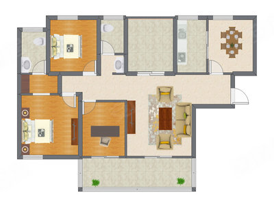 3室2厅 98.22平米