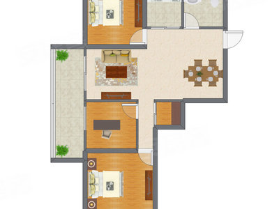 3室2厅 125.21平米