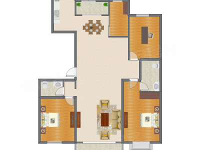 3室2厅 162.26平米