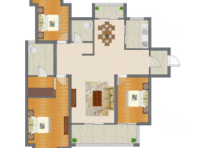 3室2厅 135.20平米户型图