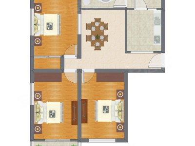 3室1厅 95.26平米户型图
