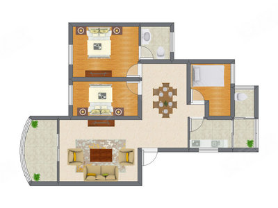 3室2厅 101.60平米
