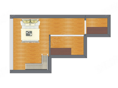 1室2厅 50.19平米户型图