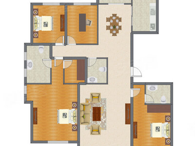 4室2厅 189.00平米户型图
