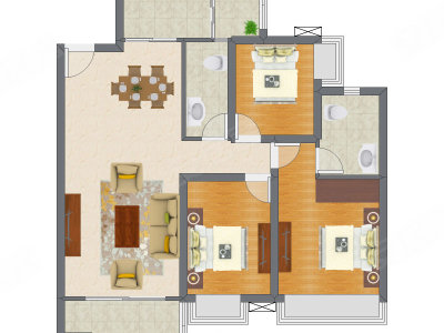 3室2厅 81.45平米