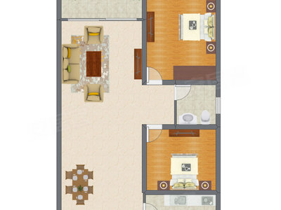2室2厅 110.80平米户型图