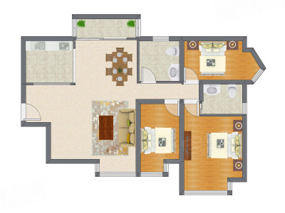 3室2厅 105.80平米