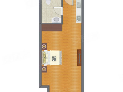 1室0厅 63.00平米户型图