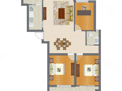 3室2厅 106.96平米