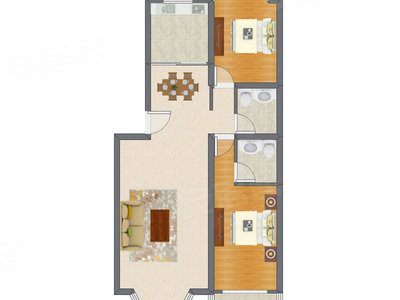 2室2厅 113.53平米户型图