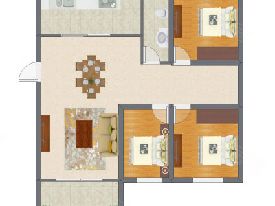 3室1厅 83.97平米