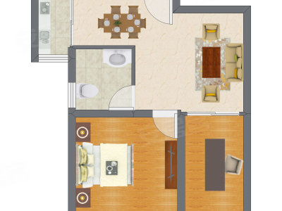 2室2厅 56.36平米