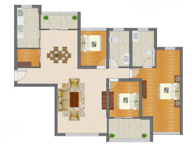 3室2厅 142.64平米