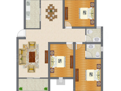 3室2厅 114.24平米