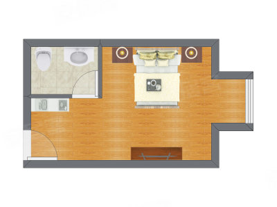 1室0厅 35.31平米户型图