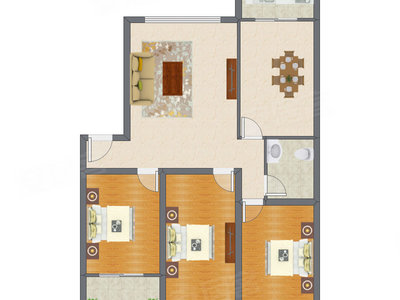 3室2厅 126.50平米