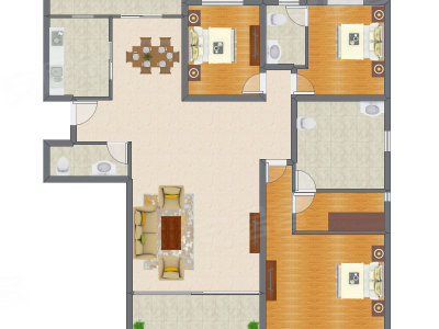 3室2厅 199.84平米