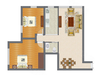 2室2厅 121.65平米户型图