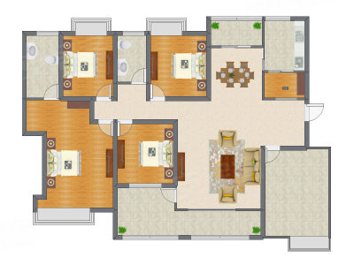 4室2厅 143.60平米