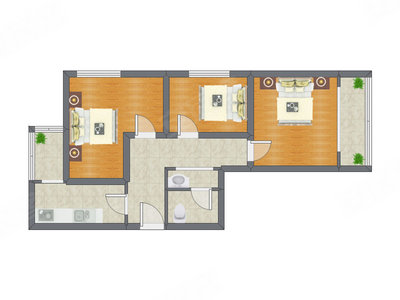 3室1厅 99.57平米