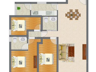 3室2厅 109.50平米
