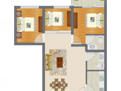 3室2厅 90.25平米