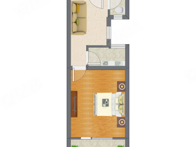 1室1厅 43.40平米