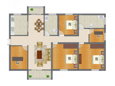 4室2厅 121.50平米