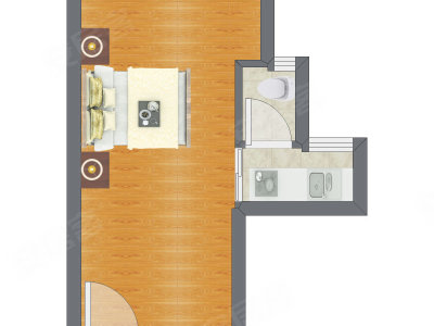1室0厅 27.65平米