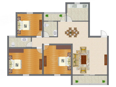 3室2厅 118.30平米