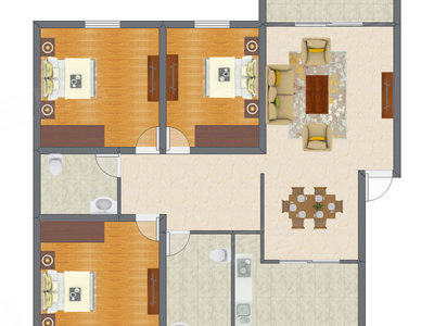 3室2厅 189.00平米