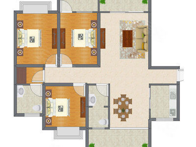 3室2厅 150.03平米